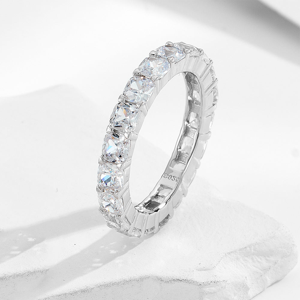 925 Sterling Silver 5A Zircon Wedding Ring Combined Ring Set Women