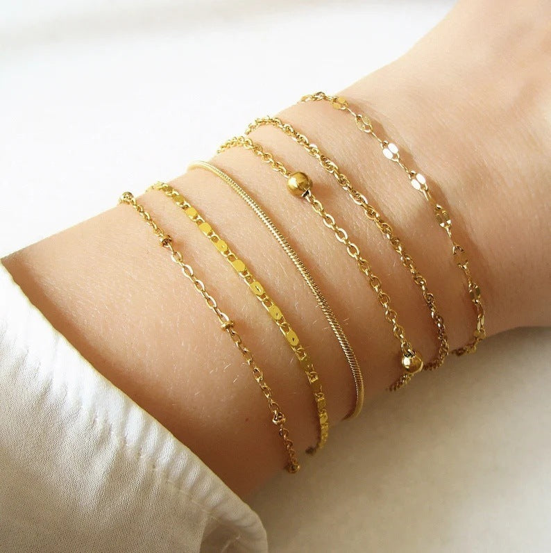 Fashion Multi-layer Metal Blade Chain Suit