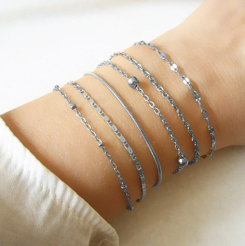 Fashion Multi-layer Metal Blade Chain Suit