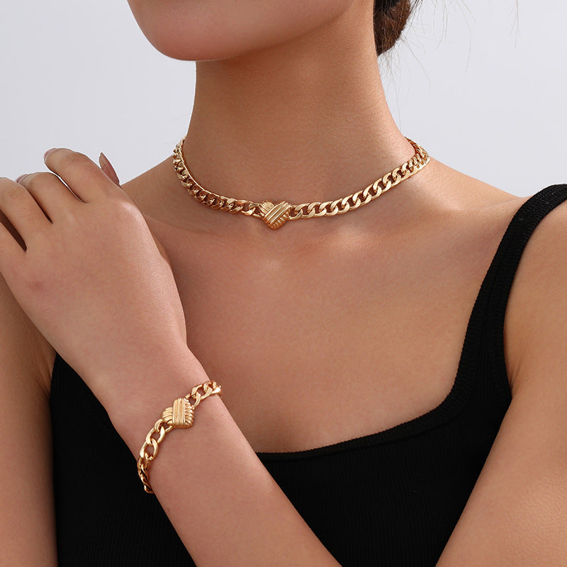 European And American Ornament Minority Fashion Trendy Cross Necklace Bracelet