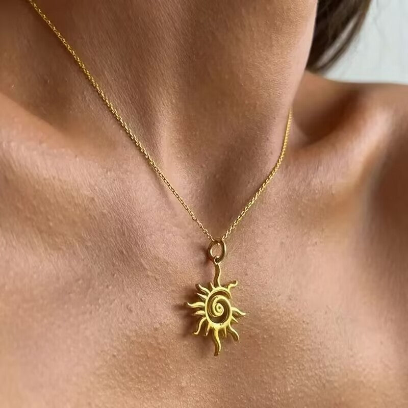 Creative Sun Vortex Necklace Simple Hollow Pendant