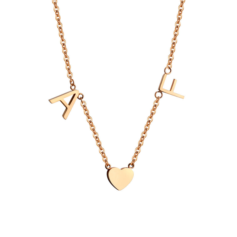 DIY English Multi Letter Necklace For Ladies