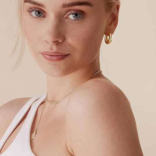 European And American Ring Glossy Oval Earrings