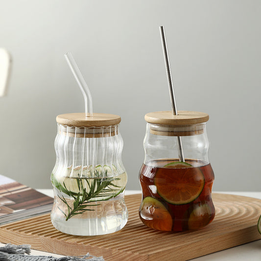 Elegant Borosilicate Glass Straw Tumbler