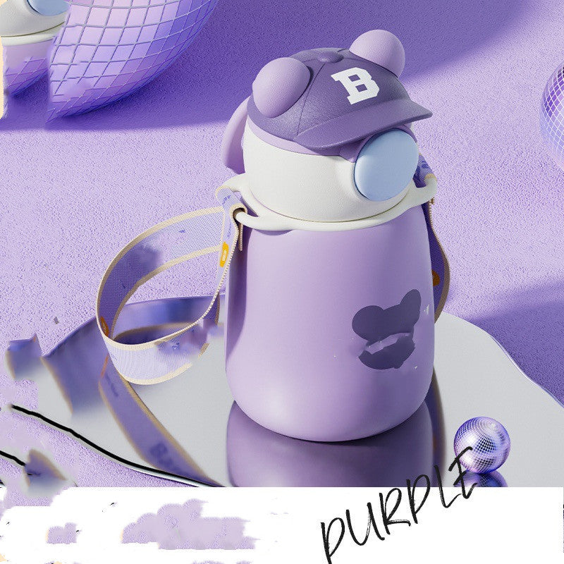 Caps and Bears Pop-up Lid Insulation Cup