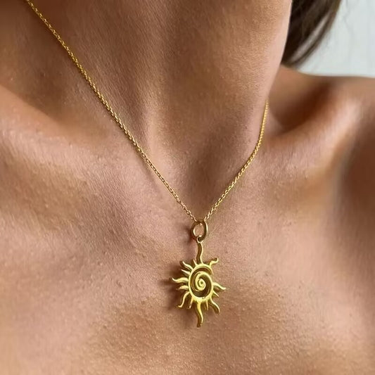 Creative Sun Vortex Necklace Simple Hollow Pendant